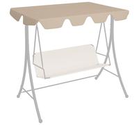 Canopy Top Beige 248x186cm Polyester PVC-Coated Replacement Swing Roof Foldable