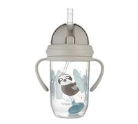 Canpol babies 56/606 Non-spill cup with weighted straw 270ml 6+m-EXOTIC ANIMALS-GREY