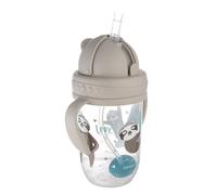 Canpol babies 56/606 Non-spill cup with weighted straw 270ml 6+m-EXOTIC ANIMALS-GREY