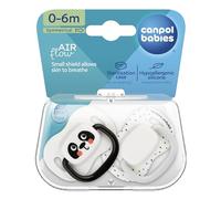 Canpol babies BabiesBoo 0-6 m Symmetrical Silicone Dummies with Microwave Sterilising Container, Pack of 2, White