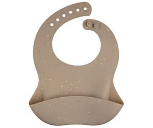 CANPOL BABIES Bib with pocket beige polka dots