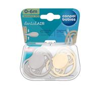 Canpol Babies DentalAir Soother, 0-6m+, Orthodontic Silicone Dummy, Cream