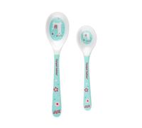 CANPOL BABIES Exotic Animals Melamine Spoon Set Yellow, Turquoise, Grey Canpol a Tablespoon of Melamine, 2-Pieces 9+ Months (Turquoise)