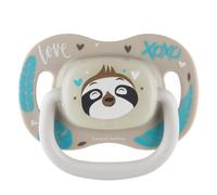 Canpol babies Exotic Silicone Dummy, Safe Silicone, Round Shape Eraser, Comfortable Handle, Luminous Elements in the Dark (Sloth, 0-6 m)
