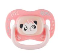 Canpol babies Exotic Silicone Dummy, Safe Silicone, Round Shape Eraser, Comfortable Handle, Luminous Elements in the Dark (Panda, 0-6 m)
