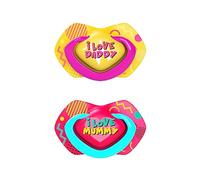 Canpol babies Light Touch Silicone Pacifier, 2 pcs per pack, BPA free sterilization capsule (18m+, Neon Love Girl)