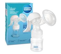 Canpol babies Manual Breast Pump Basic - Quiet & Portable, Ergonomic Handle, Soft Silicone Shield, Tight-Fit Funnel, Easy to Use & Clean, Ideal for Travel & Occasional Breastfeeding Support