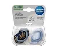 Canpol babies Silicone teat Light Touch 0-6m symmetrical GOLD 2 pcs. blue