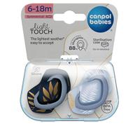 Canpol babies Silicone teat Light Touch 6-18 m symmetrical GOLD 2 pcs. blue
