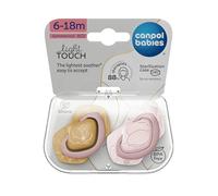 Canpol babies Silicone teat Light Touch 6-18 m symmetrical GOLD 2 pcs. pink