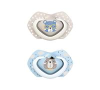 Canpol Symmetrical Silicone Dummy Bonjour Paris Pack of 2 (Bonjour Paris Blue, 0-6 Months)