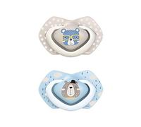Canpol Symmetrical Silicone Dummy Bonjour Paris Pack of 2 (Bonjour Paris Blue, 6-18 Months)