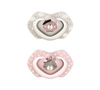 Canpol Symmetrical Silicone Dummy Bonjour Paris Pack of 2 (Bonjour Paris Pink, 6-18 Months)