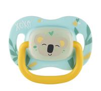 Canpol Symmetrical Silicone Pacifier EXOTIC, Safe Silicone, Symmetrical Shape Eraser, Comfortable Handle, Luminous Elements in the Dark (18 m+, Koala)