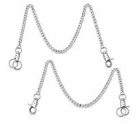 CanQuanSWZX 2PCS Wallet Chains, 24 inch Keychain Heavy Duty with Lobster Clasps, Metal Belt Chains for Jeans, Trouser Chains Key Holder with Double Keyrings, Durable Jean Accessory for Keys, Wallets