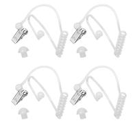 CanQuanSWZX 4PCS Clear Tube Ear Piece Headset Earpiece with Coiled Headset Earpiece Style for Spy Themed Parties Cosplay Theatre Role Play earpiece for walkie talkie costume accessories Prop Agent