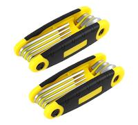 CanQuanSWZX Folding Hex Key Wrench Set 2PCS Portable Metric and Tool with Ergonomic Grip, Compact Hex Wrench Design for Tight Spaces, Manual Hex Key Solution for Home Repair Assembly Maintenance