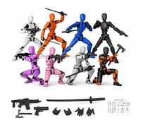 CANRNYACBZ T13 Action Figure 3D Articulated 8 Pieces to Assemble - Mobile Robot Multi-Jointed Figurine, T13 Lucky 13, 5.5 Inch, Kids Birthday Gift & Desk Decorations