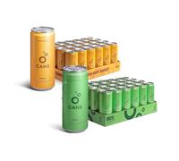 CANS - Sparkling Water with Mango, Apple & Elderflower - Natural Flavours, No Added Sugar or Sweeteners, Alpine Spring Water, 330ml x 48 pack