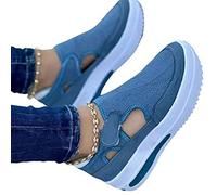 Cansats Womens Casual Mesh Walking Shoes 2022 Spring Sneakers Women Breathable Sport New Mesh Outdoor Running Fly Woven,Blue,37, 4UK