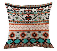 CANSEGO Aztec Pillow Covers Cases Bohemian Pattern Tribal Diamond Triangle Stripes Geometric Throw Pillow Cushion Cotton Linen 18x18 Inch Home Decor Couch Desk Bedroom