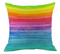 CANSEGO Rainbow Pillowcases LGBT Love Is Love Stripes Geometric Summer Colorful Throw Pillow Cushion Covers Cotton Linen for Men Women Boys Girls Living Room 18x18 Inch