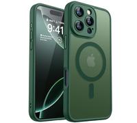 CANSHN Magnetic for iPhone 16 Pro Case, Upgraded [Full Camera Protection] [Compatible with Magsafe] [Translucent Matte] Shockproof Protective Phone Case for iPhone 16 Pro 6.3" - Deep Green