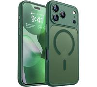 CANSHN Magnetic for iPhone 17 Pro Max Case(6.9"), Upgraded [Full Camera Protection] [Compatible with Magsafe] [Translucent Matte] Shockproof Protective Phone Case, Deep Green