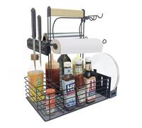 CANSHOW Grill Caddy,BBQ Condiment Organizer，Portable Storage for Outdoor,Camping,camper