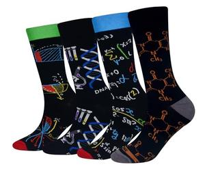 Cansok Men's Mathematics Physics Chemistry Funky Novelty Dress Crew Socks (Science - 4 pairs)