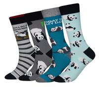 Cansok Men's Novelty Funny Happy Calf Dress Crew Socks