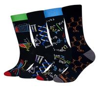 Cansok Men's Novelty Funny Happy Calf Dress Crew Socks
