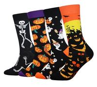 Cansok Men's Novelty Funny Happy Calf Dress Crew Socks