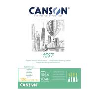 CANSON 1557 Extra White 120gsm A3 Sketch Paper, Light Grain, 50 Sheets, For Pro