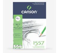 CANSON 1557 Extra White 120gsm A3 Sketch Paper, Light Grain, 50 Sheets, Ideal for Professional Artists & Illustrators