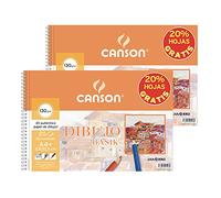 Canson - 2 Spiral Albums Micro-Perforated A4 20 Sheets Basik Box, 130 g