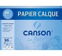 Canson 200017153 Pouch 10 Sheets of Tracing Paper Smooth 90 g / A3 Pack of 10