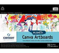 Canson Plein Air Canva Rigid Art Paints or Sticks, Oil and Acrylic, 12 x 16 Inch, Set of 10 Boards, 0, 12" x 16"