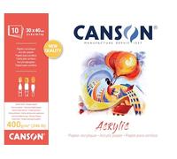CANSON Acrylic, Acrylic Paper, Canvas Grain, 400gsm, Sheet, 30x40cm, Natural White, 10 Sheets