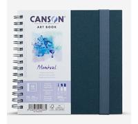 CANSON Professional Art Book, Fine Grain Watercolour Montval Paper, 300gsm, 20x20cm Spiral Notebook, 24 White Sheets, Ideal for Professional Artists & Students