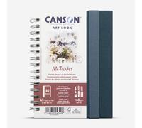 CANSON Professional Art Book, Fine Grain Colouring Mi-Teintes Paper, 160gsm, A5 Spiral Portrait Notebook, 40 White Sheets, Ideal for Professional Artists & Students