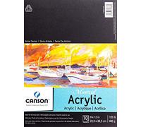 Canson Artist Series Montval Acrylic Pad, Sized Heavyweight No-Buckle Paper, Fold Over, 185 Pound, 9 x 12 Inch, 10 Sheets, 0, 9"X12"