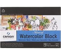 Canson Montval Watercolor Block, Cold Press Acid Free French Paper, 140 Pound, 6 x 9 Inch, 15 Sheets