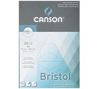 Canson Bristol 250gsm Paper, high-White & Ultra-Smooth, A4 pad Including 20 Sheets