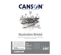 Canson Bristol 250gsm Paper, high-White & Ultra-Smooth, A4 pad Including 20 Sheets