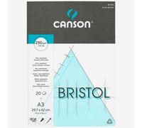Canson Bristol 250gsm Paper, high-White & Ultra-Smooth, A3 pad Including 20 Sheets