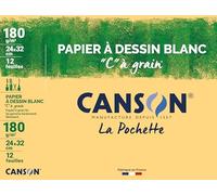 CANSON "C" à Grain 12 Sheets of White Drawing Paper 24 x 32 cm 180 g/m²