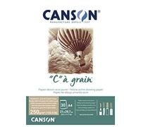 Canson "C à Grain A4 250g Mottled Yellow Ochre Drawing & Sketching Paper Pad, 30 Sheets, Fine & Medium Grain Texture, Glued on Short Side, Ideal for Professional Artists