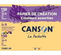 CANSON Creative Paper Envelope 24 x 32 cm 12 Sheets 150 g/m² Assorted Colours