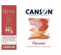Canson Figueras Oil & Acrylic 290gsm paper pad including 10 sheets, size:33x24cm, canvas-like texture